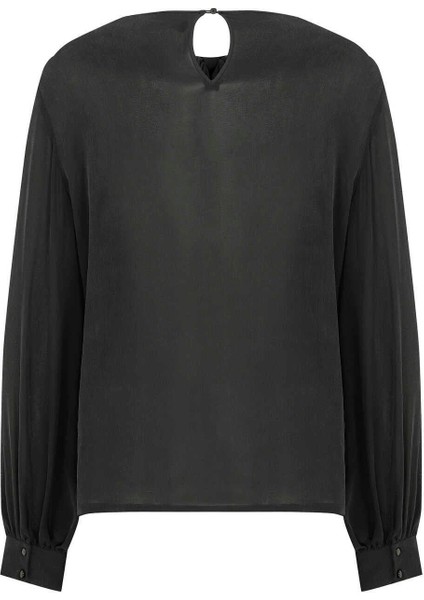 Volanlı Ipek Bluz Siyah K2213059_001 indirimleri
