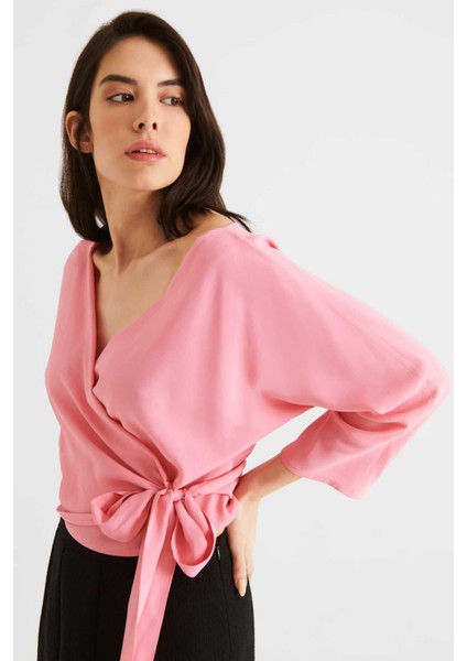 Kruvaze Bluz Pembe Y2213063_038 modelleri
