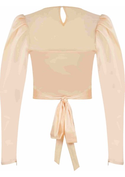 Tül Detaylı Bluz Bej K2313033_024 indirimleri