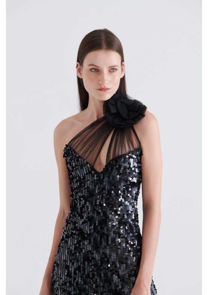 Boyundan Bağlamalı Abiye Elbise Siyah K2311320_001 modelleri