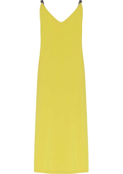 Askılı Uzun Elbise Sarı Y2271025_009 indirimleri