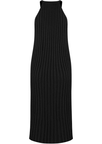 Sıfır Yaka Uzun Elbise Siyah Y2279104_001 fırsatları