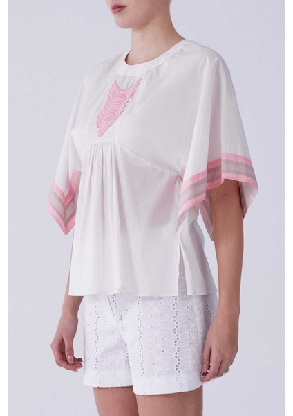 Kol ve Ön Detaylı Bluz Krem Y2113124_047 modelleri