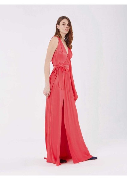 Tek Kol Yırtmaçlı Elbise Fuşya Y9911313_003 fırsatları
