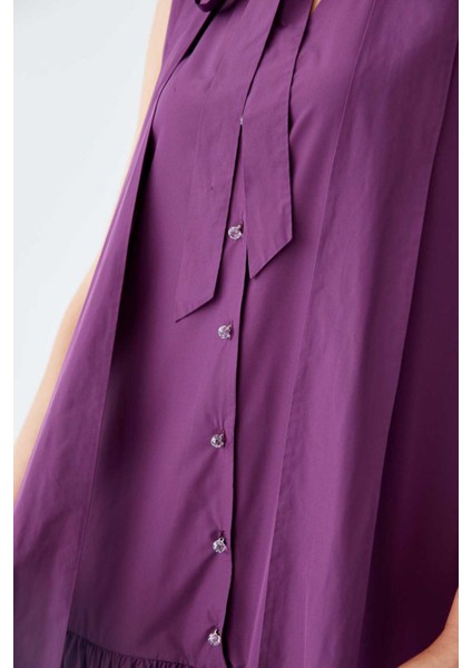 Boyundan Bağlamalı Uzun Elbise Mor K2211027_018 fiyatları