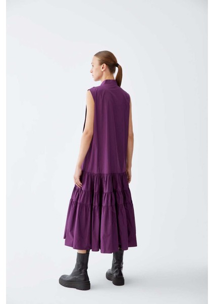 Boyundan Bağlamalı Uzun Elbise Mor K2211027_018 modelleri