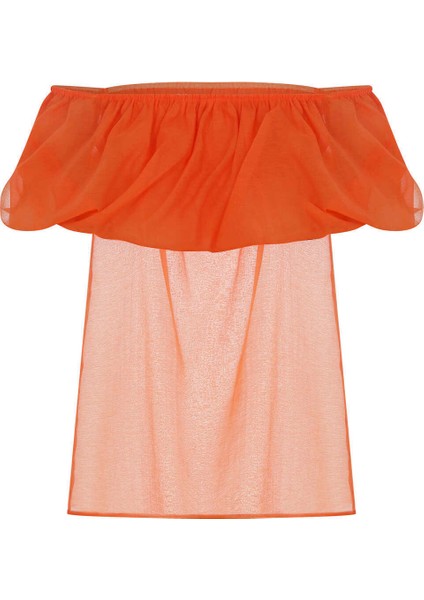 Transparan Turkuaz Straplez Bluz Oranj Y2213049_011 indirimleri