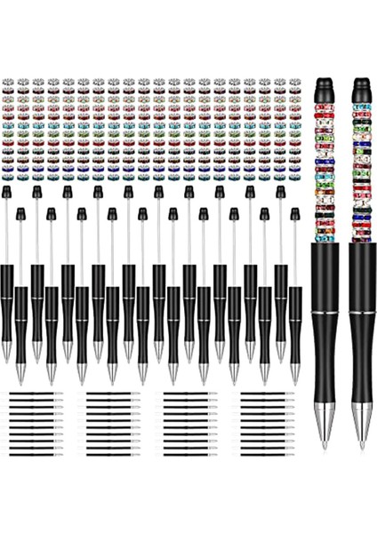 300PCS Beadable Pens Ball Kalem 1.0mm Sınav Için Yedek Günlük Kalemler Çizim Siyah Set (Yurt Dışından)