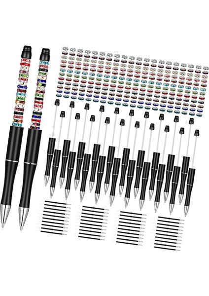 300PCS Beadable Pens Ball Kalem 1.0mm Sınav Için Yedek Günlük Kalemler Çizim Siyah Set (Yurt Dışından)