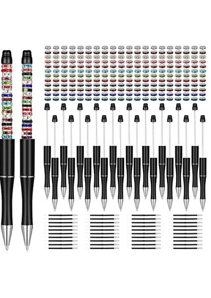 300PCS Beadable Pens Ball Kalem 1.0mm Sınav Için Yedek Günlük Kalemler Çizim Siyah Set (Yurt Dışından)