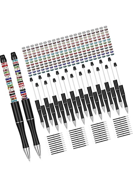 300PCS Beadable Pens Ball Kalem 1.0mm Sınav Için Yedek Günlük Kalemler Çizim Siyah Set (Yurt Dışından)