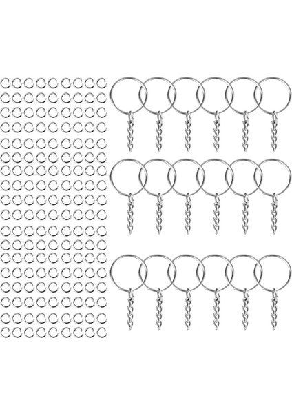 200PCS Anahtar Zincirleri Atlama Anahtarı Anahtar Anahtarlık Yapma Dıy Argent (Yurt Dışından) modelleri