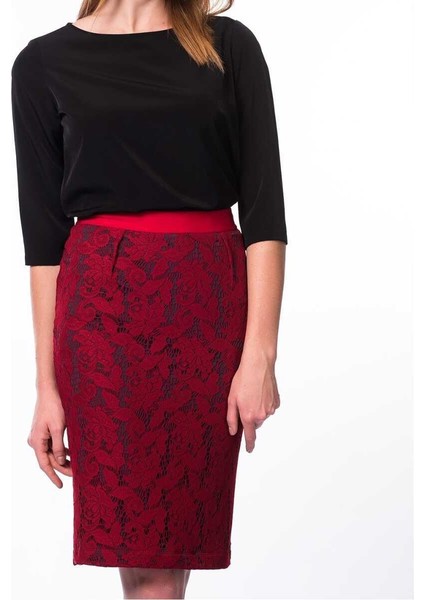 Dantel Detaylı Etek Kırmızı K1315005_006 fırsatları