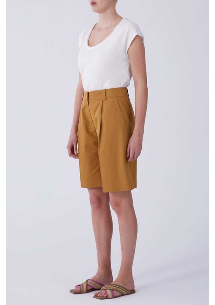 Bol Paça Bermuda Kadın Pantolon Fındık Y2112064_119 modelleri