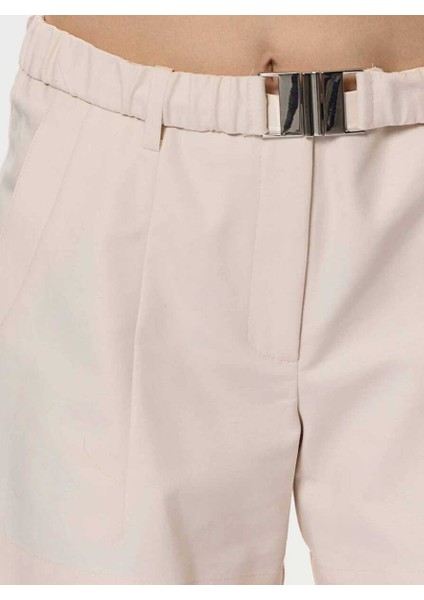 Kemerli Cep Detaaylı Şort Bej Y9912601_024