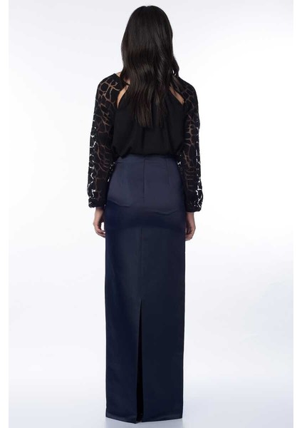 Yırtmaçlı Uzun Etek Lacivert K1415090_015 indirimleri