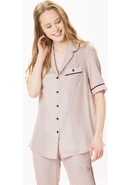 Siyah Detaylı Desenli Kadın Gömlek Orginal Y1713144_050 fiyatları