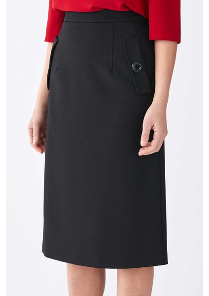 Cep Detaylı Etek Siyah K1915061_001