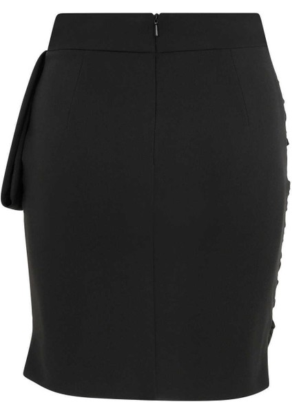 Büzgülü Mini Etek Siyah K2215040_001