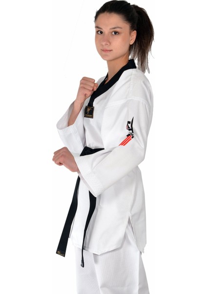 Fitilli Siyah Yaka Taekwondo Elbisesi