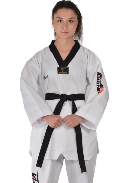 Fitilli Siyah Yaka Taekwondo Elbisesi