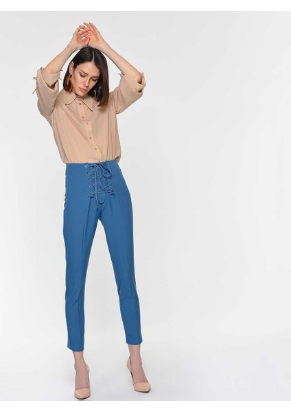 Ön Bağcıklı Pantolon Petrol Y1912050_010 indirimleri
