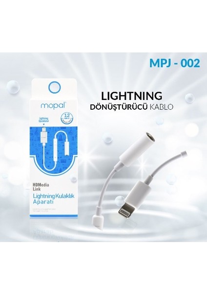Bykz Iphoneapple Uyumlu Lightning 3.5mm Kulaklık Dönüştürücü