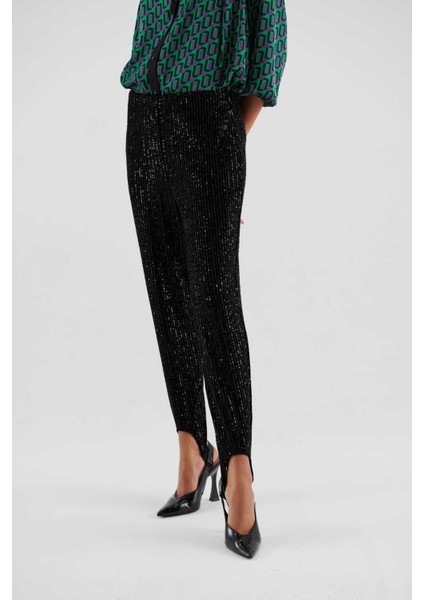 Payetli Kadın Pantolon Siyah K2312056_001 modelleri