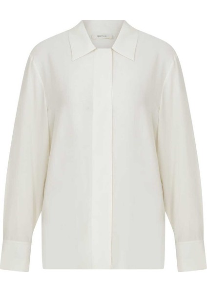 Manşetli Kadın Gömlek Kemik K2313576_019