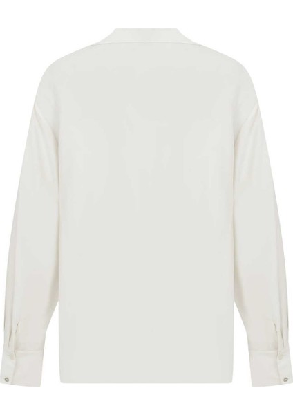 Manşetli Kadın Gömlek Kemik K2313576_019