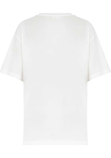 O Yaka Baskılı T-Shirt Beyaz Y2354108_002 indirimleri