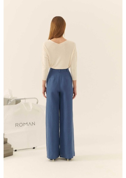 Geniş Paça Pantolon İndigo Y2312045_043 fiyatları