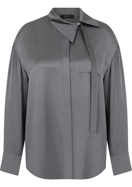 %100 İpek Yaka Detaylı Gömlek Antrasit K2213557_046 fırsatları