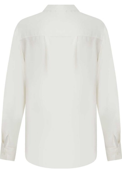 Yakası Büzgülü Kadın Gömlek Kemik K2313585_019 indirimleri