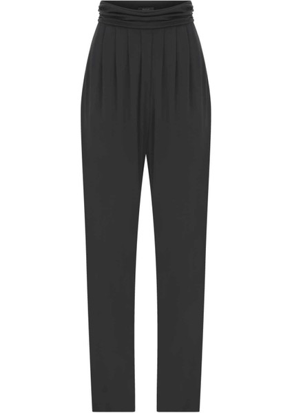 Bel Detaylı Dar Paça Kadın Pantolon Siyah K2212059_001