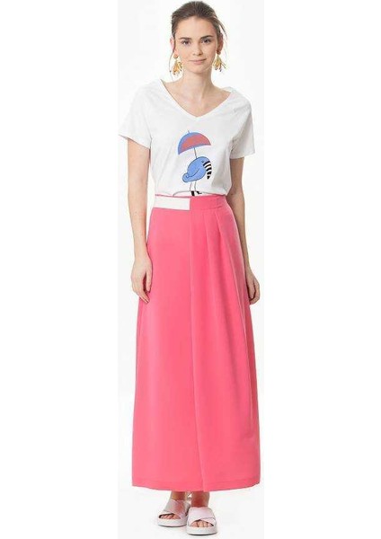 Bel Detaylı Uzun Etek Pembe Y1615009_038 fırsatları