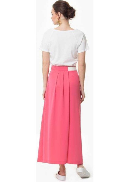 Bel Detaylı Uzun Etek Pembe Y1615009_038 indirimleri