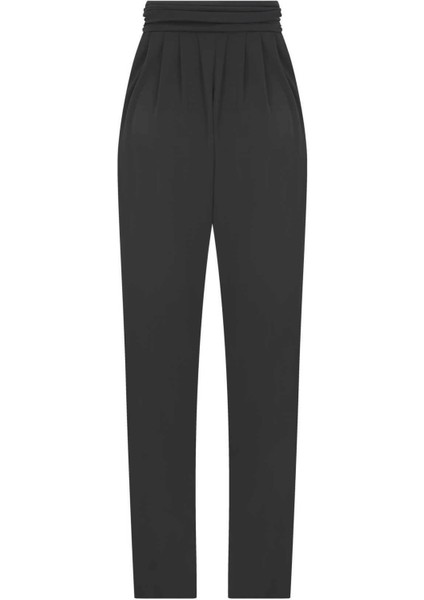 Bel Detaylı Dar Paça Kadın Pantolon Siyah K2212059_001