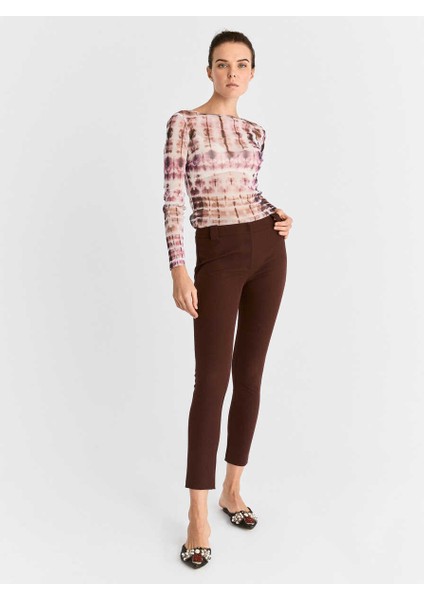 Skinny Kadın Pantolon Bordo K2012064_008