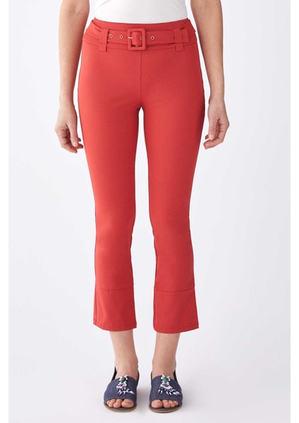 Kemer Detaylı Kadın Pantolon Kırmızı K1912047_006 fırsatları