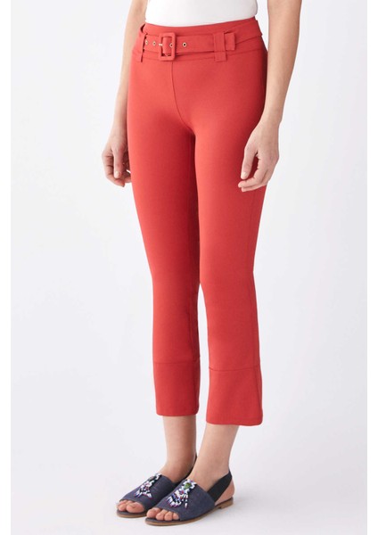 Kemer Detaylı Kadın Pantolon Kırmızı K1912047_006 modelleri