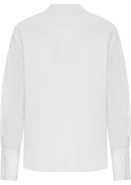 Yaka Detaylı Gömlek Beyaz Y2233504_002