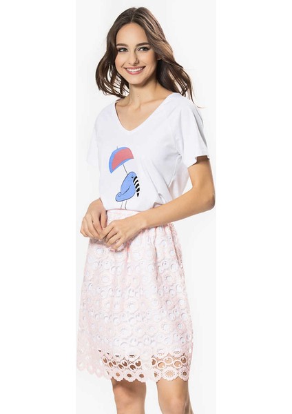 Dantel Detaylı Etek Pudra Y1615001_055 fırsatları