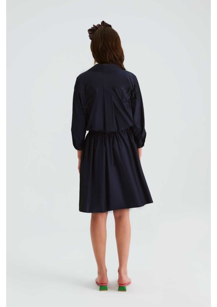 Asimetrik Pileli Mini Etek Lacivert Y2215043_015 fiyatları