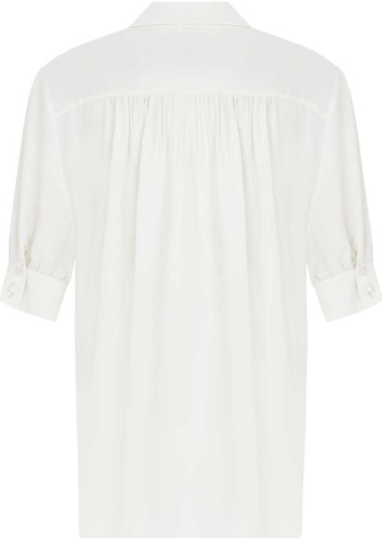 Cepli Kısa Kollu Kadın Gömlek Beyaz Y2213578_002 indirimleri