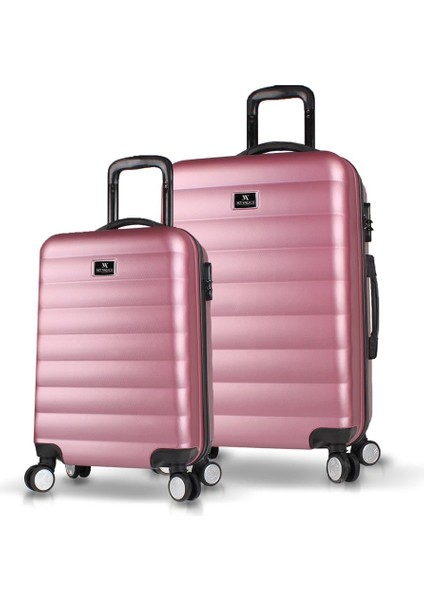 Colors Abs 2'li Valiz Seti (Kabin ve Orta) Rose Gold