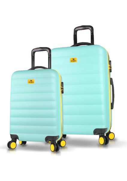 Colors Abs 2'li Valiz Seti (Kabin ve Orta) Mint Yeşili
