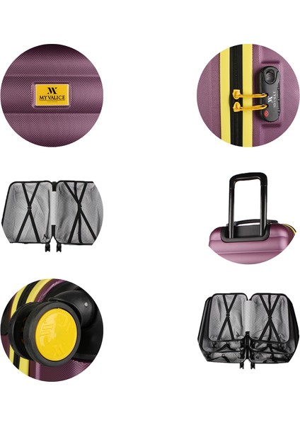 Colors Abs 3'lü Valiz Seti Mürdüm