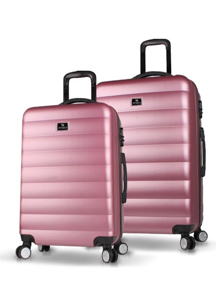 Colors Abs 2'li Valiz Seti (Orta ve Büyük) Rose Gold