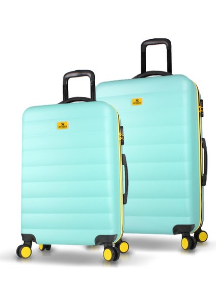 Colors Abs 2'li Valiz Seti (Orta ve Büyük) Mint Yeşili